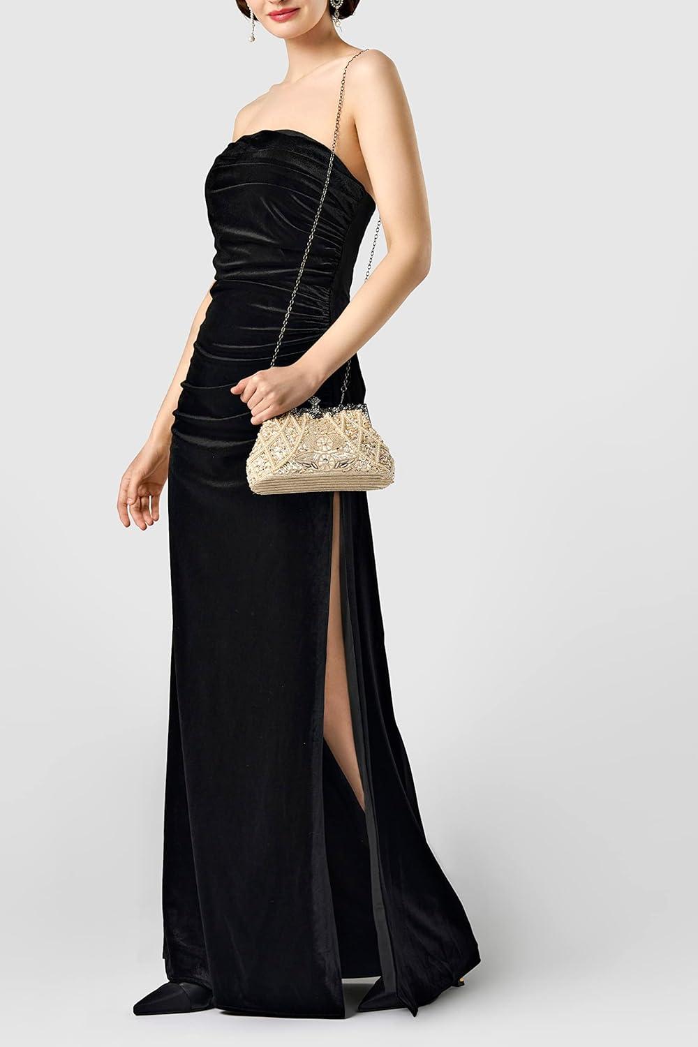 imageBABEYOND Evening Clutch Purses for Women  Vintage Evening Bag Accessories for Women Gatsby 1920s Beaded Sequin Pearl ClutchBeige