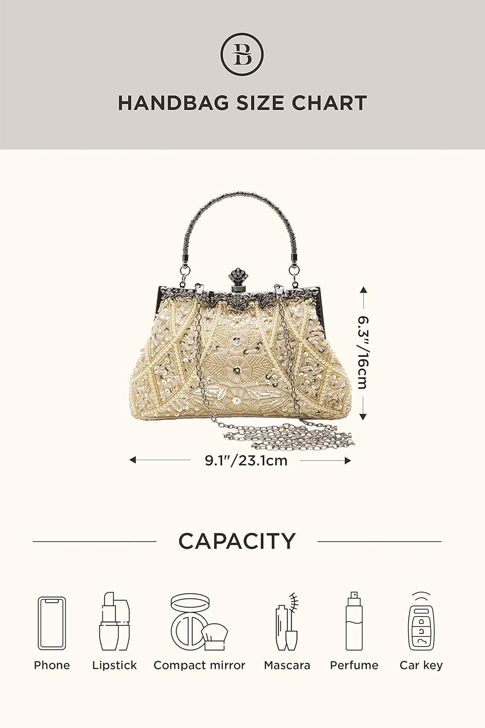 imageBABEYOND Evening Clutch Purses for Women  Vintage Evening Bag Accessories for Women Gatsby 1920s Beaded Sequin Pearl ClutchBeige