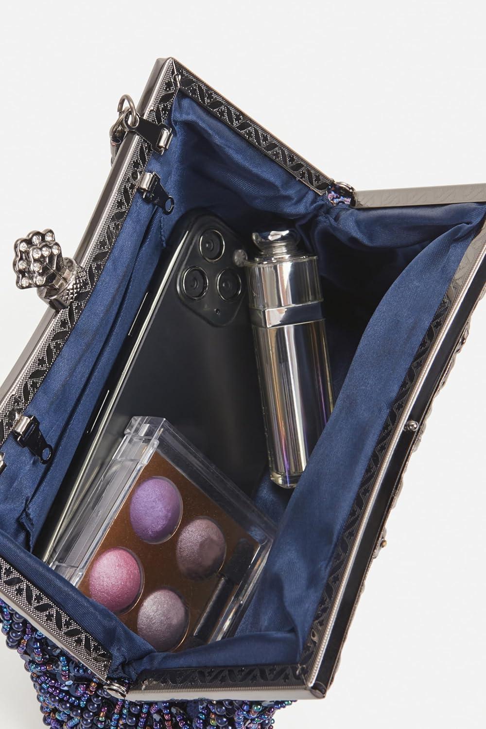 imageBABEYOND Evening Clutch Purses for Women  Vintage Evening Bag Accessories for Women Gatsby 1920s Beaded Sequin Pearl ClutchBlue