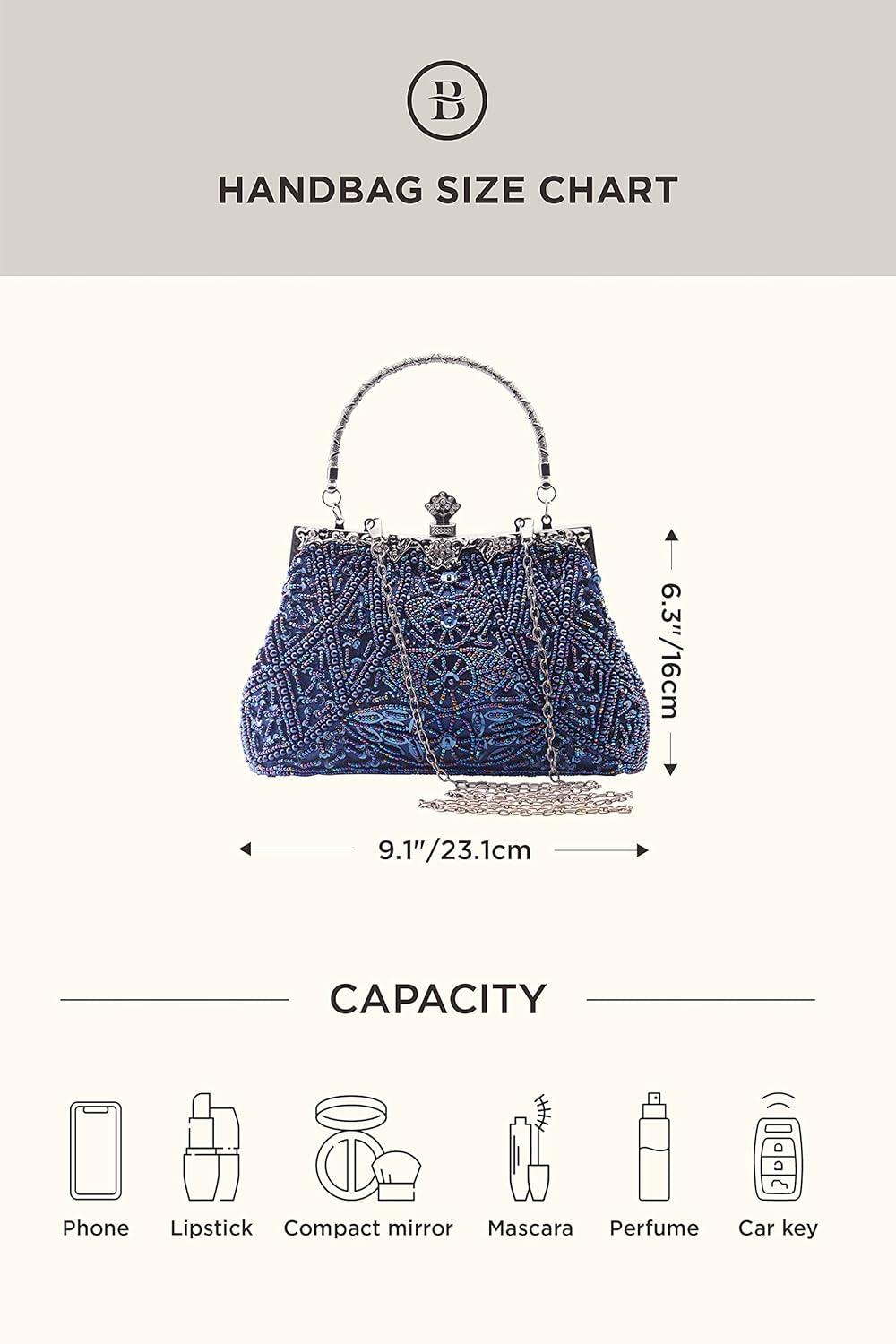 imageBABEYOND Evening Clutch Purses for Women  Vintage Evening Bag Accessories for Women Gatsby 1920s Beaded Sequin Pearl ClutchBlue