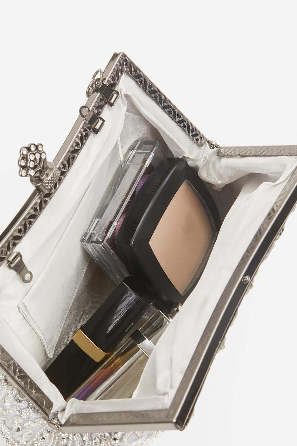 imageBABEYOND Evening Clutch Purses for Women  Vintage Evening Bag Accessories for Women Gatsby 1920s Beaded Sequin Pearl ClutchWhite