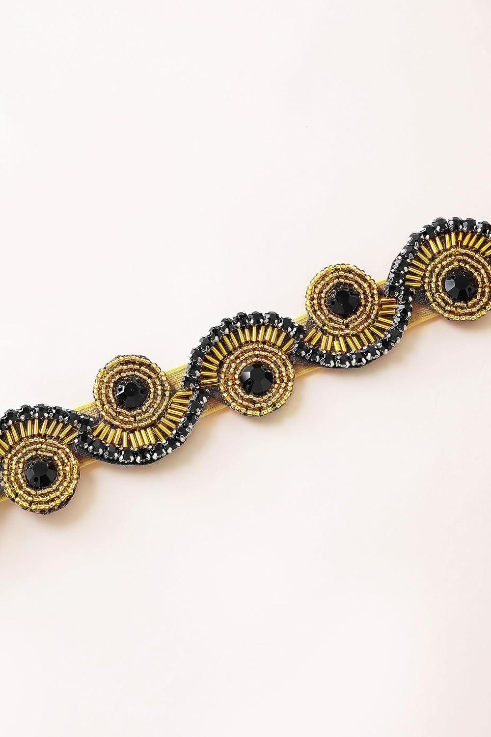 imageBABEYOND Flapper Headpiece for Women  Roaring 20s Headband 1920s Gatsby Headpiece Vintage Accessories for WomenBlack Gold