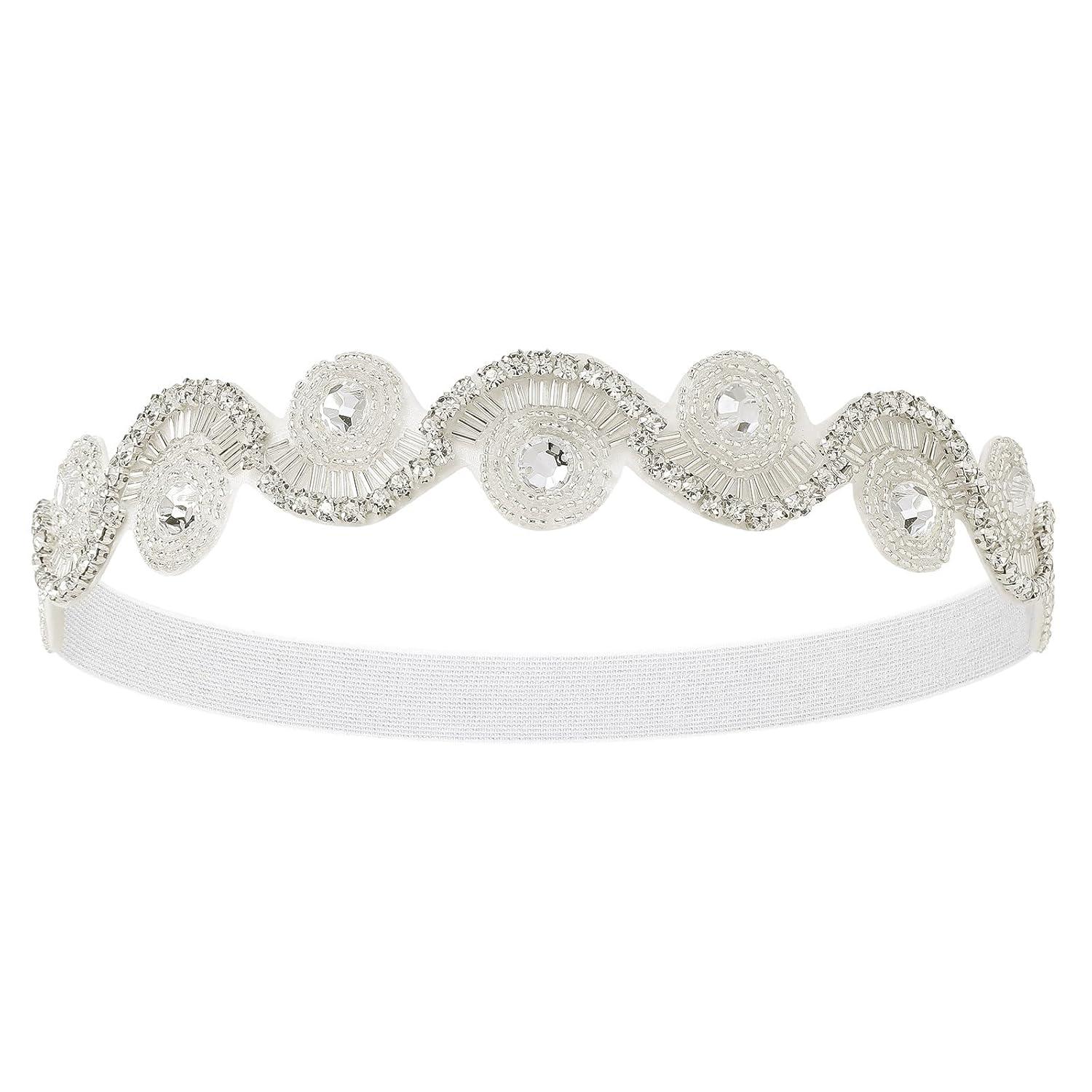 imageBABEYOND Flapper Headpiece for Women  Roaring 20s Headband 1920s Gatsby Headpiece Vintage Accessories for WomenSilver