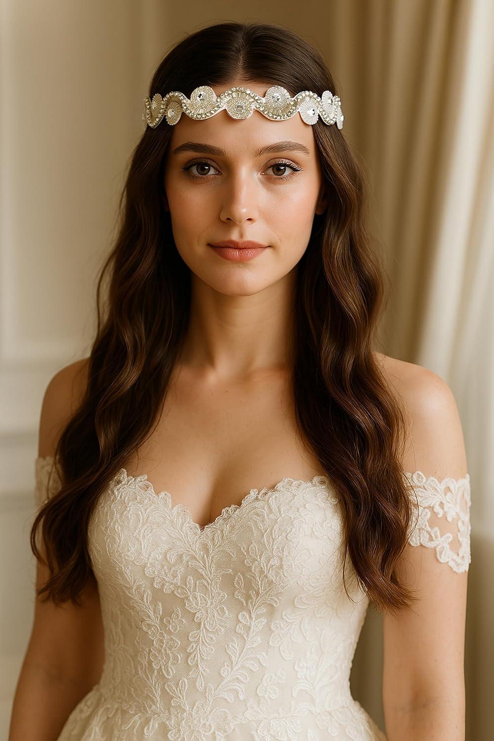 imageBABEYOND Flapper Headpiece for Women  Roaring 20s Headband 1920s Gatsby Headpiece Vintage Accessories for WomenSilver