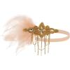 imageBABEYOND 1920s Accessories for Women  Flapper Feather Headband Headpiece for Women Pearl Bracelet Necklace GlovesChampagne