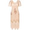 imageBABEYOND 1920s Art Deco Fringed Sequin Dress Roaring 20s Flapper Fancy DressApricot