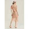 imageBABEYOND 1920s Art Deco Fringed Sequin Dress Roaring 20s Flapper Fancy DressApricot