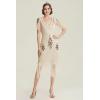 imageBABEYOND 1920s Art Deco Fringed Sequin Dress Roaring 20s Flapper Fancy DressBeige