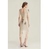 imageBABEYOND 1920s Art Deco Fringed Sequin Dress Roaring 20s Flapper Fancy DressBeige