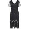 imageBABEYOND 1920s Art Deco Fringed Sequin Dress Roaring 20s Flapper Fancy DressBlack