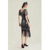 imageBABEYOND 1920s Art Deco Fringed Sequin Dress Roaring 20s Flapper Fancy DressBlack Silver