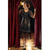 imageBABEYOND 1920s Art Deco Fringed Sequin Dress Roaring 20s Flapper Fancy DressBlack and Gold