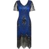 imageBABEYOND 1920s Art Deco Fringed Sequin Dress Roaring 20s Flapper Fancy DressBlue Black