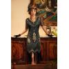 imageBABEYOND 1920s Art Deco Fringed Sequin Dress Roaring 20s Flapper Fancy DressDark Green