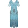 imageBABEYOND 1920s Art Deco Fringed Sequin Dress Roaring 20s Flapper Fancy DressLight Blue