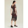 imageBABEYOND 1920s Art Deco Fringed Sequin Dress Roaring 20s Flapper Fancy DressRed and Gold