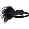 imageBABEYOND 1920s Flapper Accessories Great Gatsby Costume Accessories 20s Flapper Headband Pearl Necklace Gloves Plastic HolderBlack