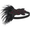imageBABEYOND 1920s Flapper Accessories Great Gatsby Costume Accessories 20s Flapper Headband Pearl Necklace Gloves Plastic HolderBlack Red