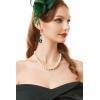 imageBABEYOND 1920s Flapper Art Deco Gatsby Earrings 20s Flapper Gatsby Accessories Vintage Wedding Dangle Pearl EarringsGreen