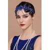 imageBABEYOND 1920s Flapper Headpiece Roaring 20s Headband Great Gatsby Headband Chain for Women Vintage Hair AccessoryBlue