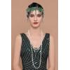 imageBABEYOND 1920s Flapper Headpiece Roaring 20s Headband Great Gatsby Headband Chain for Women Vintage Hair AccessoryGreen