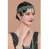 imageBABEYOND 1920s Flapper Headpiece Roaring 20s Headband Great Gatsby Headband Chain for Women Vintage Hair AccessoryGreen