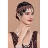 imageBABEYOND 1920s Flapper Headpiece Roaring 20s Headband Great Gatsby Headband Chain for Women Vintage Hair AccessoryRed