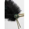 imageBABEYOND 1920s Headpiece Flapper Headband Rhinestone Pearl Feather Hair Band Great Gatsby Headpiece Accessoreis for WomenGreen
