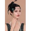 imageBABEYOND 1920s Headpiece Flapper Headband Rhinestone Pearl Feather Hair Band Great Gatsby Headpiece Accessoreis for WomenGreen