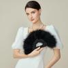 imageBABEYOND 1920s Marabou Feather Fan  Vintage Handheld Fan Bridal Feather Bouquet Bridesmaids Fan for Wedding YellowBlack