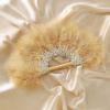 imageBABEYOND 1920s Marabou Feather Fan  Vintage Handheld Fan Bridal Feather Bouquet Bridesmaids Fan for Wedding YellowYellow