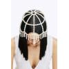 imageBABEYOND 1920s Pearl Flapper Cap Headpiece Roaring 20s Gatsby Pearl Head Chain WeddingWhite