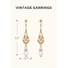 imageBABEYOND 1920s Vintage Wedding Pearl Dangle Drop Earrings Art Deco Gatsby Earringsgoldchampagne