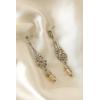 imageBABEYOND 1920s Vintage Wedding Pearl Dangle Drop Earrings Art Deco Gatsby Earringssilverchampagne