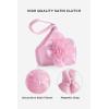 imageBABEYOND Clutch Purses for Women  Evening Bags Flower Satin Handbag Classy Wristlet Purse for Party Daily WeddingPink