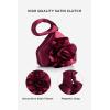 imageBABEYOND Clutch Purses for Women  Evening Bags Flower Satin Handbag Classy Wristlet Purse for Party Daily WeddingRed