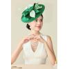 imageBABEYOND Derby Hats for Women  Fascinators Tea Party Hats Headband Wide Brim Fascinator Wedding Cocktail Flower FeathersDark Green