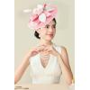 imageBABEYOND Derby Hats for Women  Fascinators Tea Party Hats Headband Wide Brim Fascinator Wedding Cocktail Flower FeathersPink