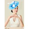 imageBABEYOND Derby Hats for Women  Fascinators Tea Party Hats Headband Wide Brim Fascinator Wedding Cocktail Flower FeathersSky Blue