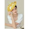 imageBABEYOND Derby Hats for Women  Fascinators Tea Party Hats Headband Wide Brim Fascinator Wedding Cocktail Flower FeathersYellow
