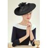 imageBABEYOND Derby Hats for Women  Fascinators Tea Party Hats Headband Wide Brim Fascinator for Wedding CocktailStyle 4black