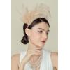 imageBABEYOND Fascinator Hat Feather Fascinator Hair Clip Tea Party Pillbox Derby Hat Fascinator Headband for Bridal WeddingChampagne