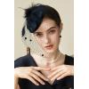 imageBABEYOND Fascinator Hat Veil Feather Fascinators Hair Clip Tea Party Pillbox Derby Hat Fascinator Bridal WeddingBlack