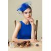 imageBABEYOND Fascinator Hat Veil Feather Fascinators Hair Clip Tea Party Pillbox Derby Hat Fascinator Bridal WeddingBlue