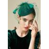 imageBABEYOND Fascinator Hat Veil Feather Fascinators Hair Clip Tea Party Pillbox Derby Hat Fascinator Bridal WeddingDark Green