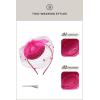 imageBABEYOND Fascinator Hat Veil Feather Fascinators Hair Clip Tea Party Pillbox Derby Hat Fascinator Bridal WeddingFuchsia