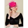 imageBABEYOND Fascinator Hat Veil Feather Fascinators Hair Clip Tea Party Pillbox Derby Hat Fascinator Bridal WeddingFuchsia