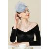 imageBABEYOND Fascinator Hat Veil Feather Fascinators Hair Clip Tea Party Pillbox Derby Hat Fascinator Bridal WeddingLight Blue