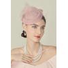 imageBABEYOND Fascinator Hat Veil Feather Fascinators Hair Clip Tea Party Pillbox Derby Hat Fascinator Bridal WeddingNude Pink