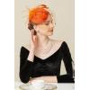 imageBABEYOND Fascinator Hat Veil Feather Fascinators Hair Clip Tea Party Pillbox Derby Hat Fascinator Bridal WeddingOrange